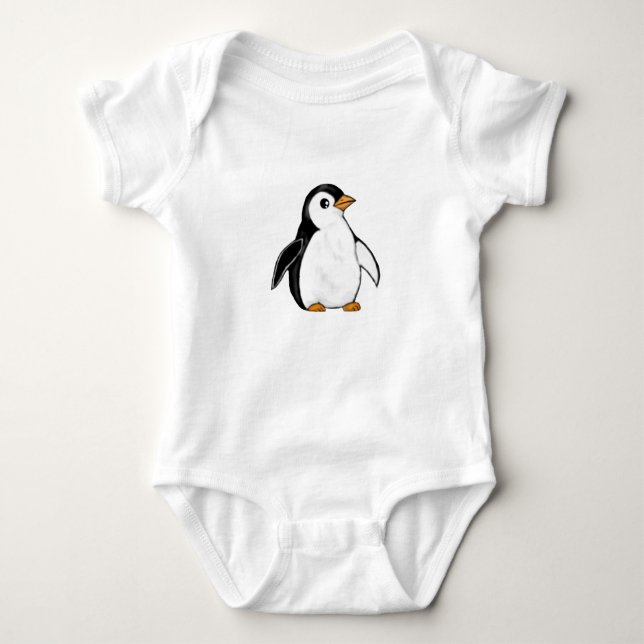 Body Para Bebé Adorable Baby Penguin Airbrush-Style Art Animal (Anverso)