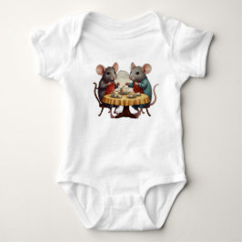 Body Para Bebé Adorable Bebé Bodysuit Con Ratones Que Disfrutan D