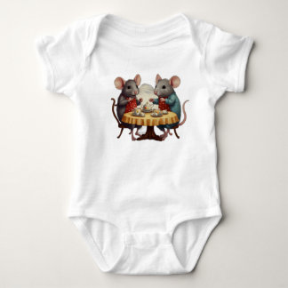 Body Para Bebé Adorable Bebé Bodysuit Con Ratones Que Disfrutan D