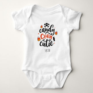 Body Para Bebé Adorable "Candy Corn Cutie" Monograma Nombre
