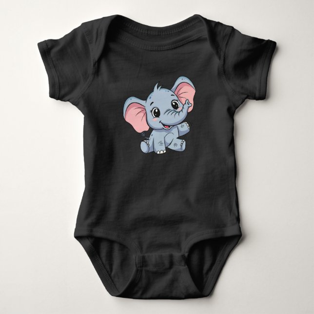 Body Para Bebé Adorable Cartoon Baby Elephant Baby Bodysuit (Anverso)