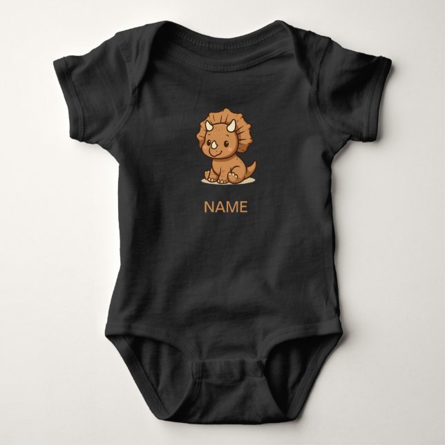 Body Para Bebé Adorable Cartoon Triceratops Baby Bodysuit (Anverso)