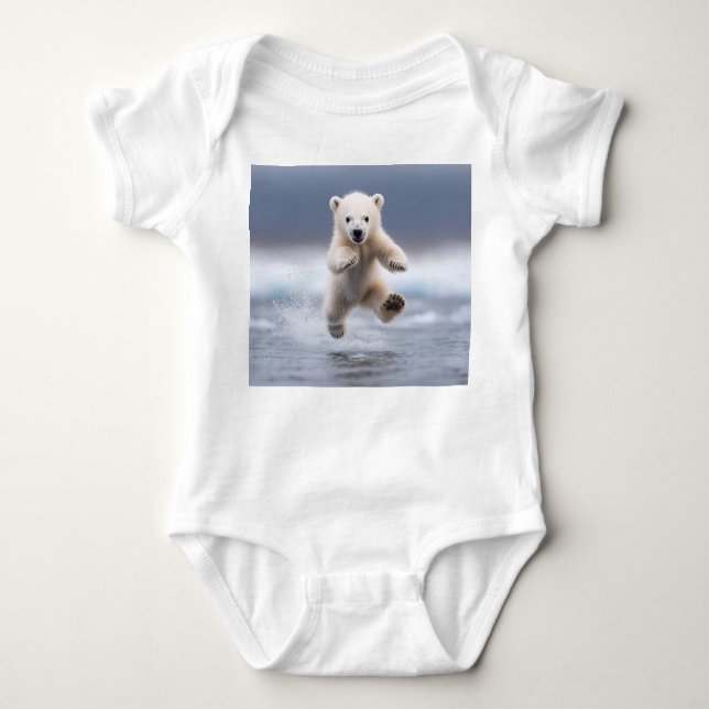 Body Para Bebé Adorable Cubo de Oso Polar Baby Bodysuit (Anverso)