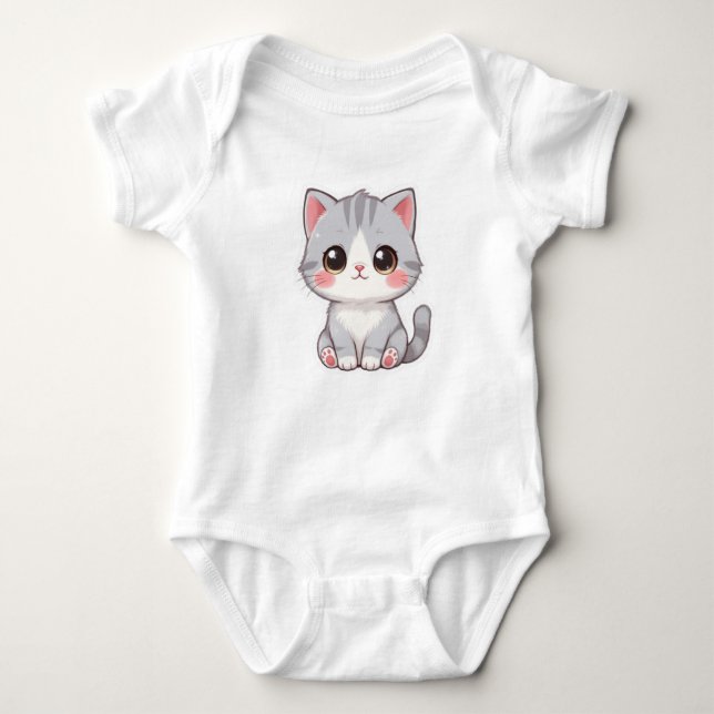 Body Para Bebé Adorable Cute Cartoon Baby Cat (Anverso)