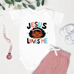Body Para Bebé Adorable diseño de "Jesús me ama" 