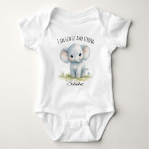 Adorable Elefante Azul "Soy Amable y Fuerte"
