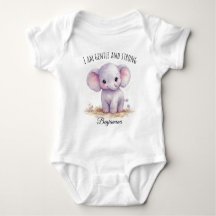 Adorable Elefante Morado "Soy Amable y Fuerte"