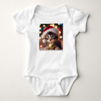 Adorable Gatito de Tabby con Santa Hat, Gato Kitty