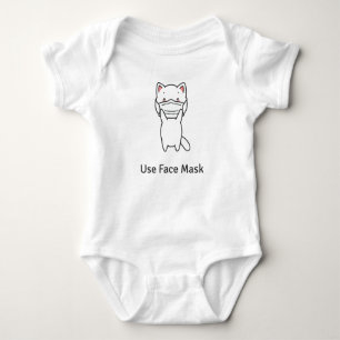 BODY PARA BEBÉ ADORABLE GATO USANDO CARA MÁSCARA DE BEBÉ BODYSUIT