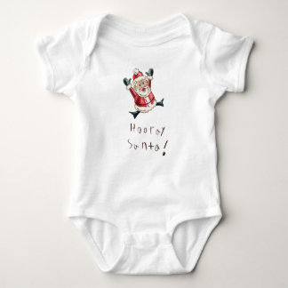Body Para Bebé Adorable "Hooray Santa" Baby Shirt