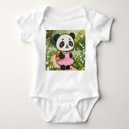 Body Para Bebé Adorable Kawaii Panda Girl on a Dreamy Path