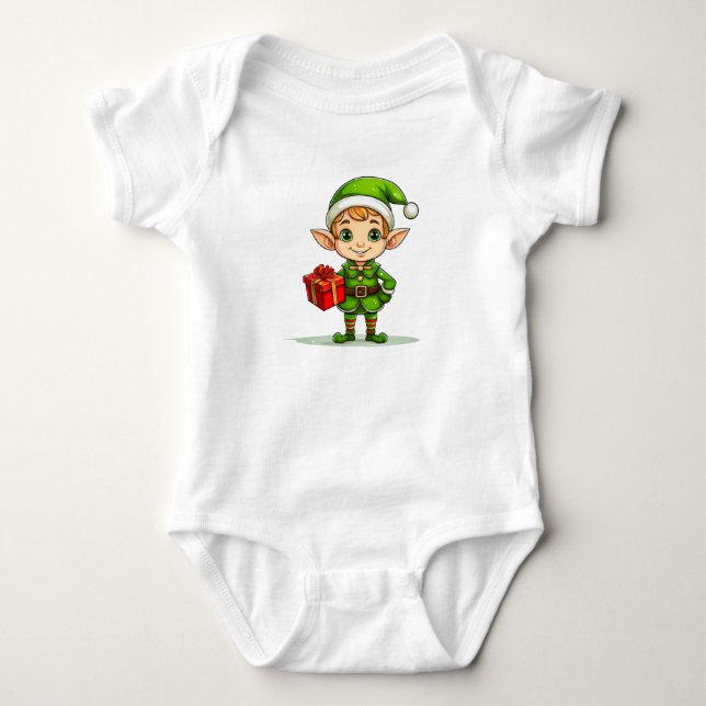 Body Para Bebé Adorable Little Elf – Festive Baby Bodysuit-Shirt (Anverso)