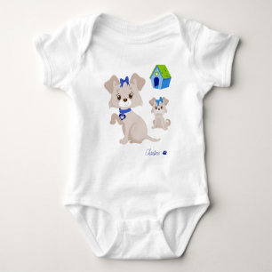 Body Para Bebé Adorable Mamá Perrita con Cachorro