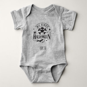 Body Para Bebé Adorable "Mi Primer Halloween" Monograma Nombre