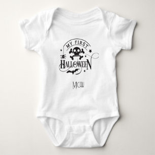 Body Para Bebé Adorable "Mi Primer Halloween" Monograma Nombre