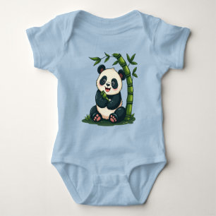 Body Para Bebé Adorable Panda Abrazando Bamboo Personalizado arte