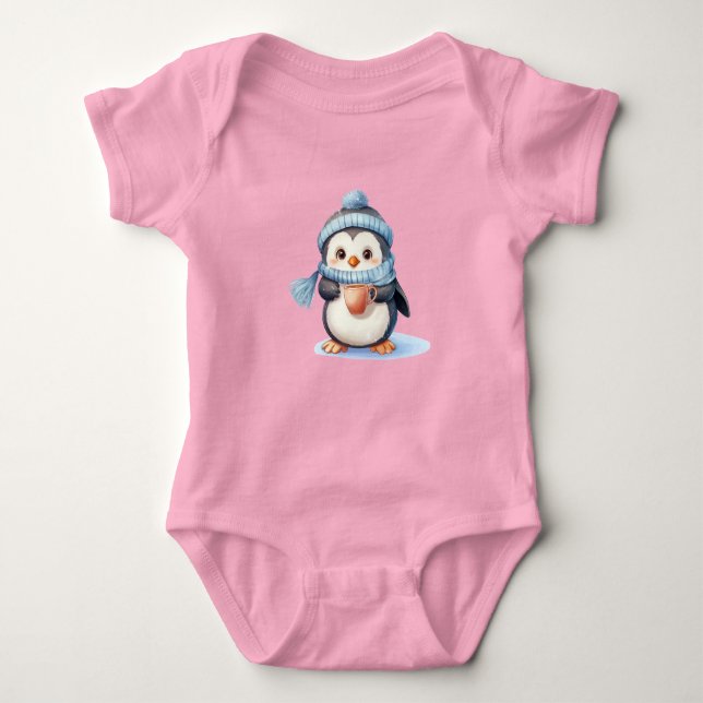 Body Para Bebé 🎅 Adorable Pingüino Navidades (Anverso)