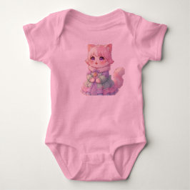Body Para Bebé Adorable Pink Anime Cat Baby Shower Gift Bodysuit