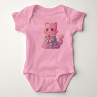 Body Para Bebé Adorable Pink Anime Cat Baby Shower Gift Bodysuit