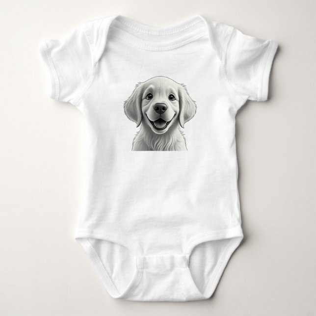 Body Para Bebé Adorable Pixar-Style Golden Retriever Puppy Kids  (Anverso)