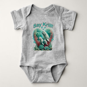 Body Para Bebé Adorable retrato "Say Krill" de la familia de ball