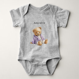 Body Para Bebé Adorable Teddy Bear Purple Jacket