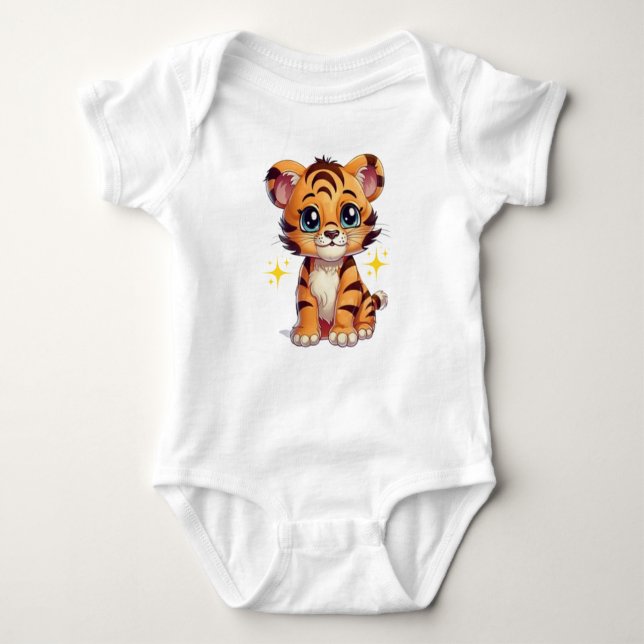 Body Para Bebé Adorable Tiger Cub Baby Bodysuit . (Anverso)
