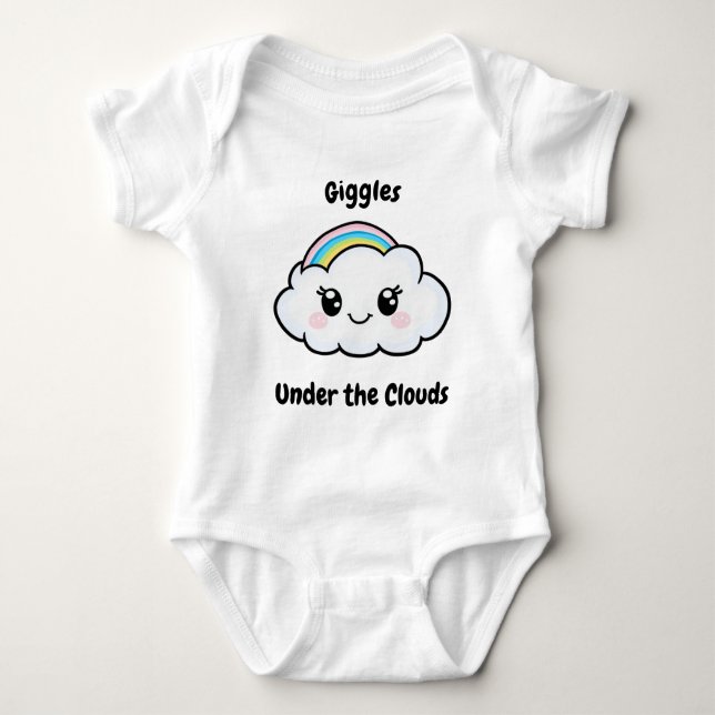 Body Para Bebé Adorable traje de cuerpo "Giggles Under the Clouds (Anverso)