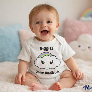 Body Para Bebé Adorable traje de cuerpo "Giggles Under the Clouds