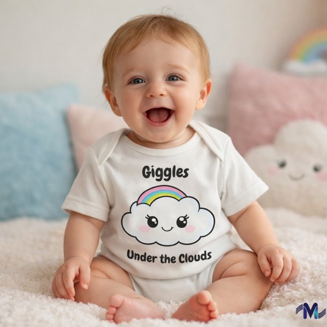 Body Para Bebé Adorable traje de cuerpo "Giggles Under the Clouds (Subido por el creador)