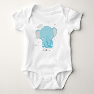 Body Para Bebé Adorable Whimsical Playous Baby Elephant Clouds