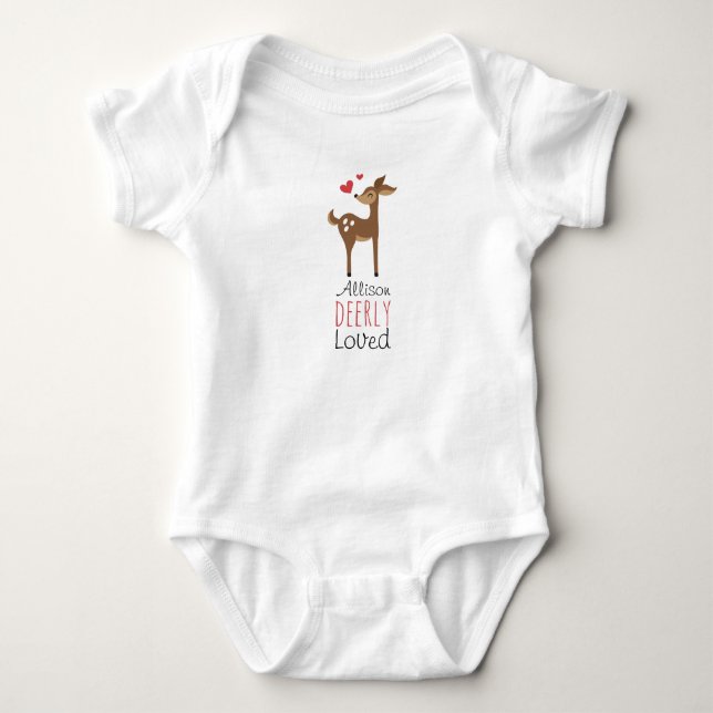 Body Para Bebé Adorada deferencia nombre personalizado deer diver (Anverso)