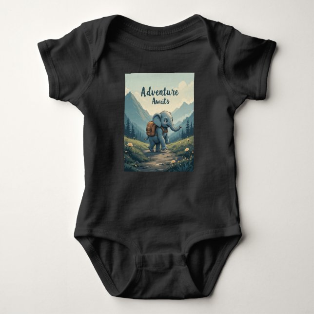 Body Para Bebé Adventure Awaits T-shirt (Anverso)