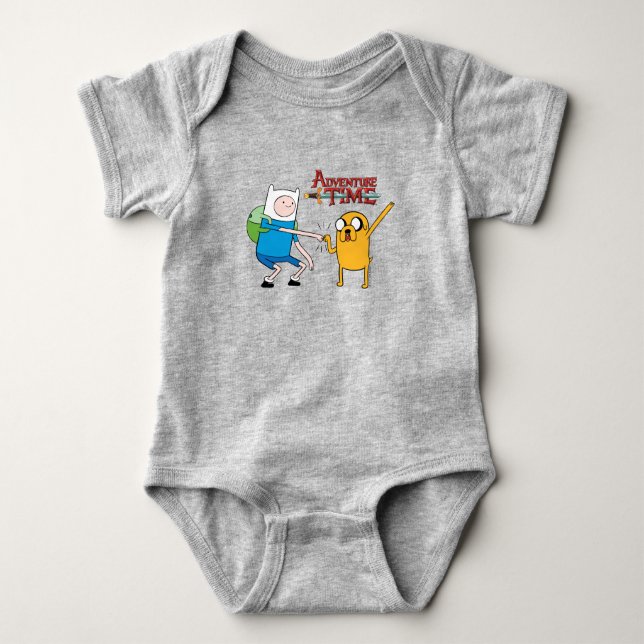 Body Para Bebé Adventure Time | Finn & Jake Fist Bump T-Shirt (Anverso)