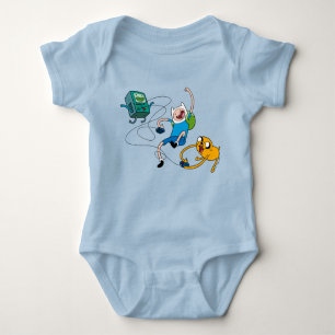 Body Para Bebé Adventure Time   Finn & Jake Play With BMO T-Shirt