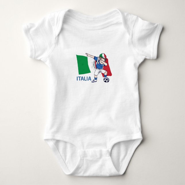 Body Para Bebé Aficionado de fútbol de Italia niño dabbing (Anverso)