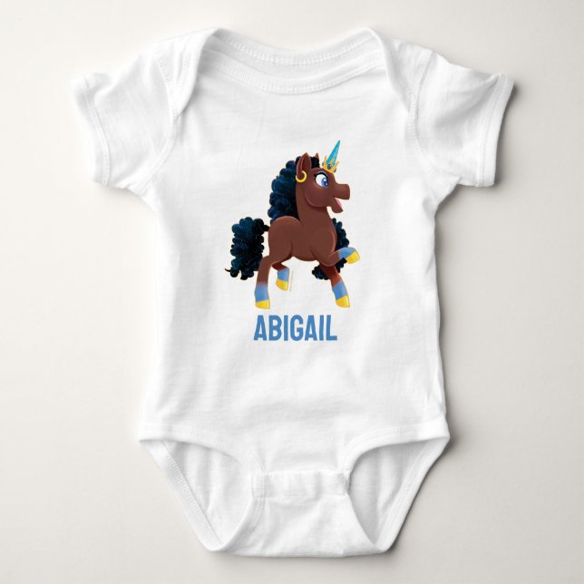 Body Para Bebé Afro Unicornio | Prancing mágico (Anverso)