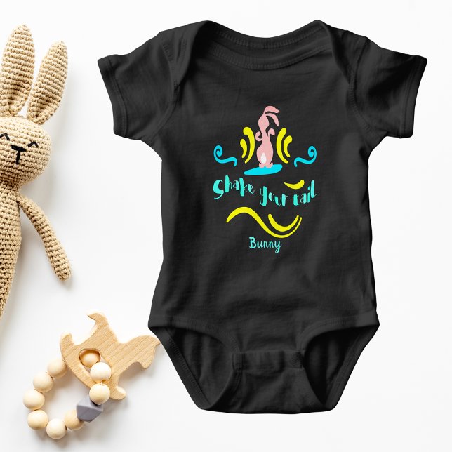 Body Para Bebé Agitar tu conejo bailando de cola (Shake Your Tail Bunny Dancing Rabbit Baby Bodysuit)