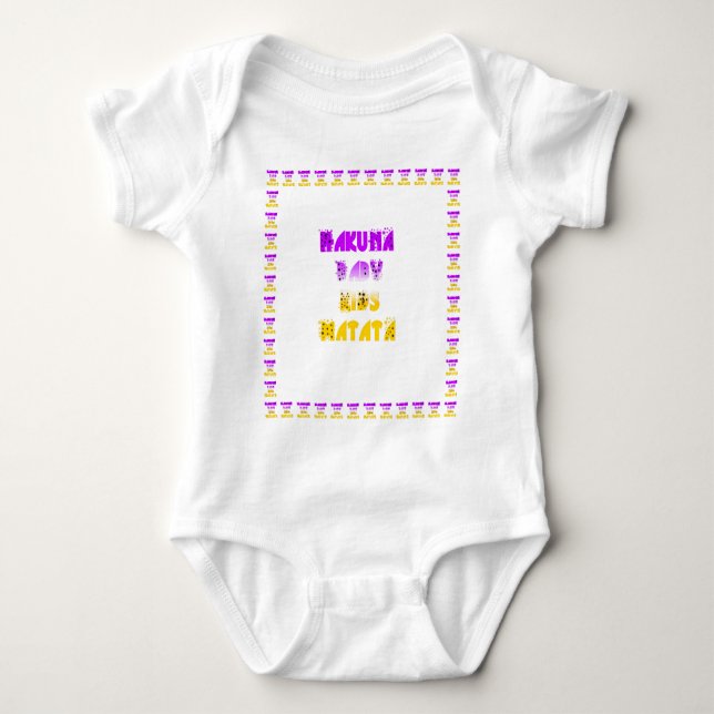 Body Para Bebé Agradable Hakuna Matata Púrpura y Amarillo Niños G (Anverso)