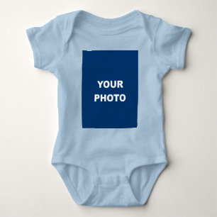 Body Para Bebé Agrega tu imagen foto imagen logo azul claro