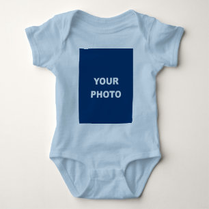 Body Para Bebé Agrega tu imagen foto imagen logo azul claro