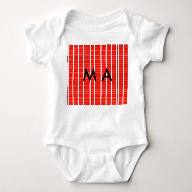 Body Para Bebé Agregar tu nombre letra hombre monograma simple mi (Anverso)