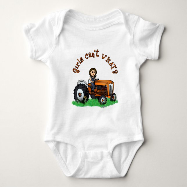 Body Para Bebé Agricultor Naranja ligero (Anverso)
