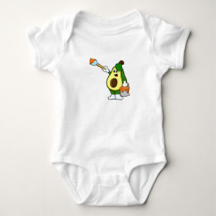 Body Para Bebé Aguacate como pintor con pincel