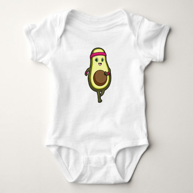 Body Para Bebé Aguacate en trotar con la cabeza (Anverso)