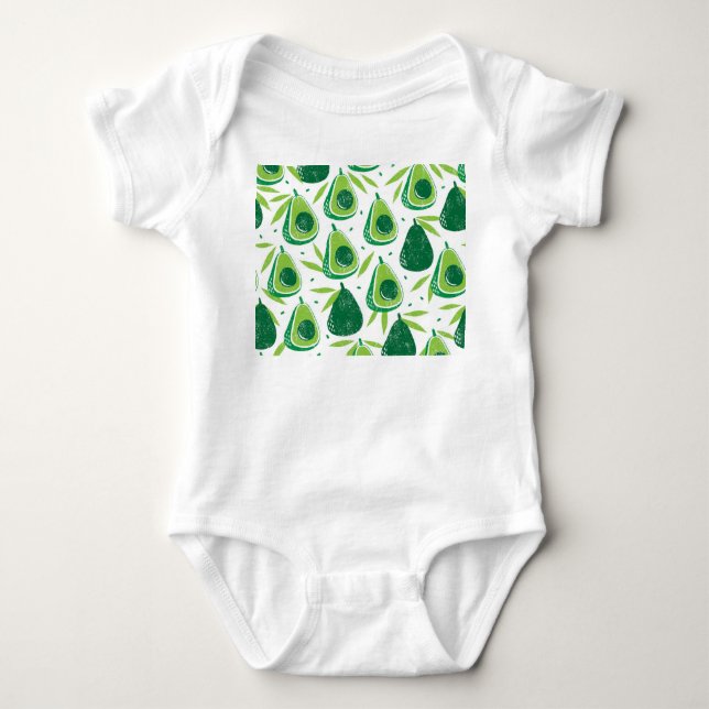 Body Para Bebé Aguacate, estampado texturado, patrón sin fisuras. (Anverso)