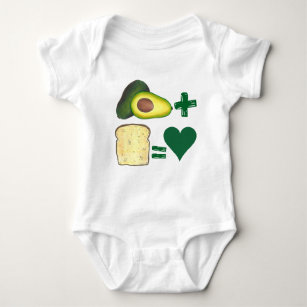 Body Para Bebé Aguacate + tostada = corazón del corazón del amor 