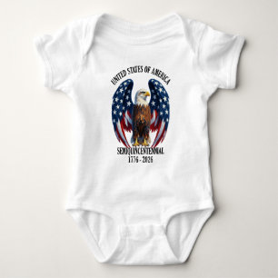 Body Para Bebé Águila Americana con Alas de Bandera 1776-2026