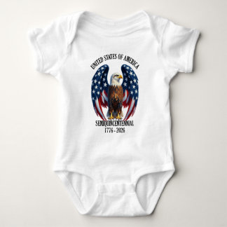 Body Para Bebé Águila Americana con Alas de Bandera 1776-2026