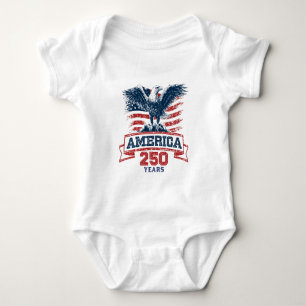 Body Para Bebé Águila Americana Patriótica Feliz 250 Aniversario